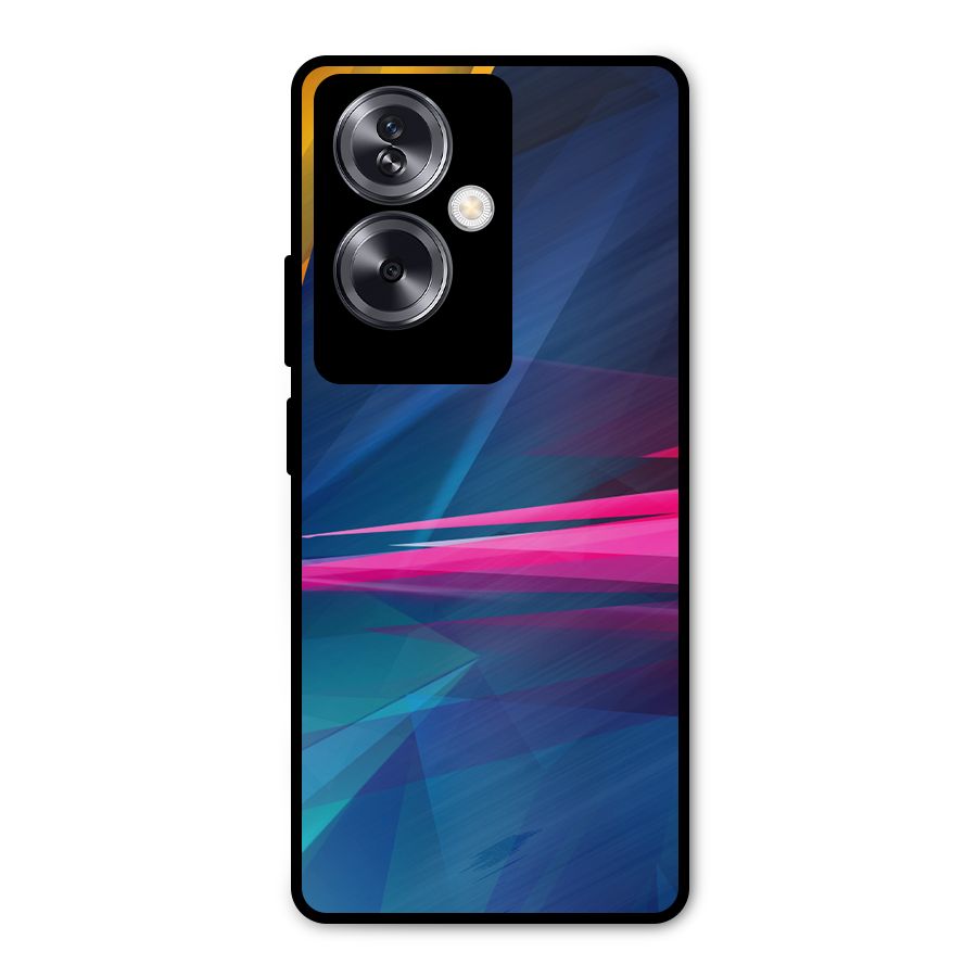 Blue Red Abstract Metal Back Case for Oppo A79 5G