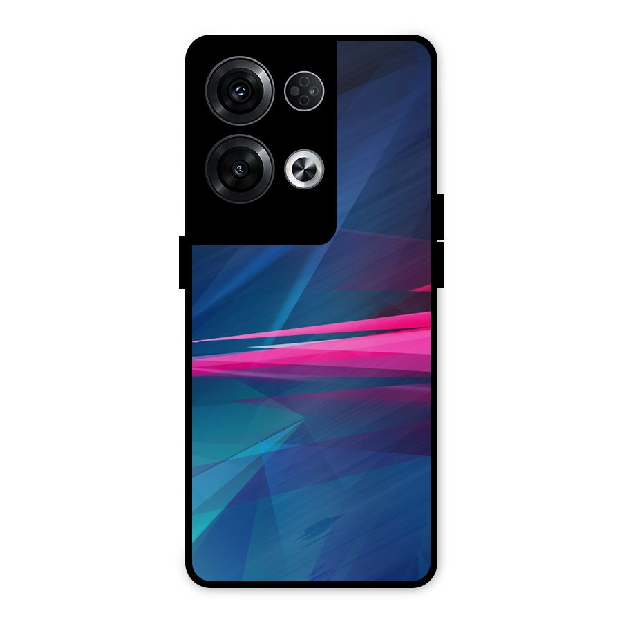 Blue Red Abstract Metal Back Case for Oppo Reno8 Pro 5G