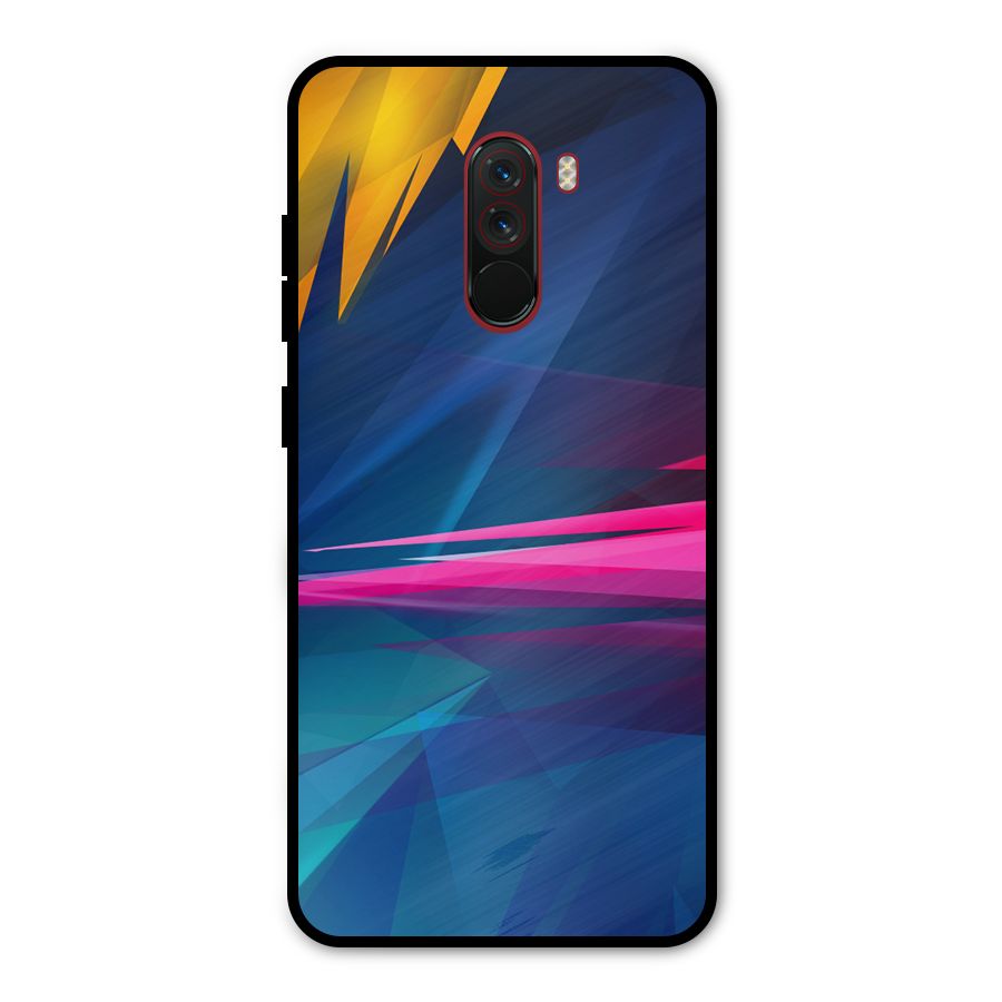Blue Red Abstract Metal Back Case for Poco F1