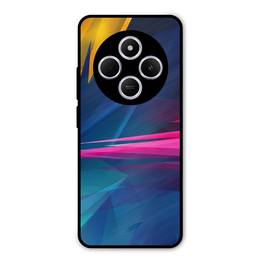 Blue Red Abstract Metal Back Case for Poco M7