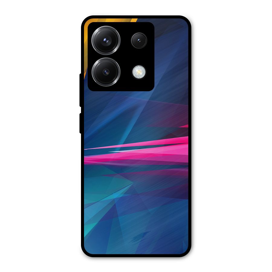 Blue Red Abstract Metal Back Case for Poco X6