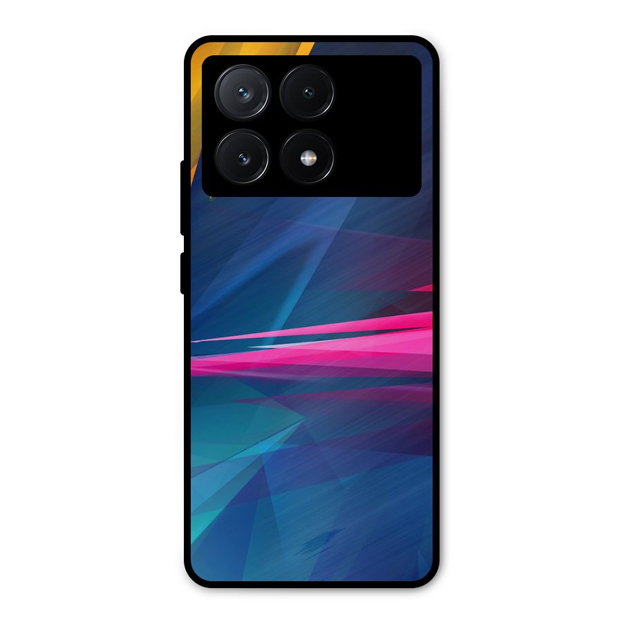 Blue Red Abstract Metal Back Case for Poco X6 Pro
