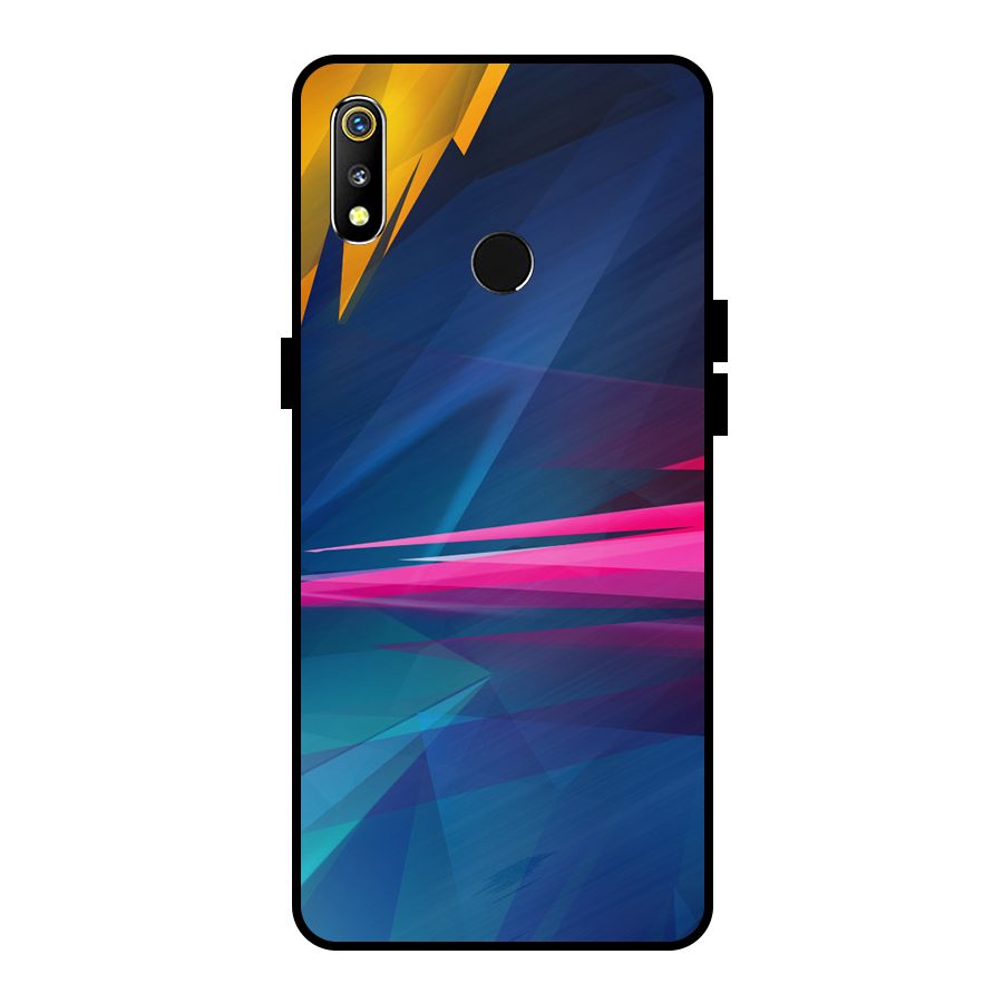 Blue Red Abstract Metal Back Case for Realme 3i