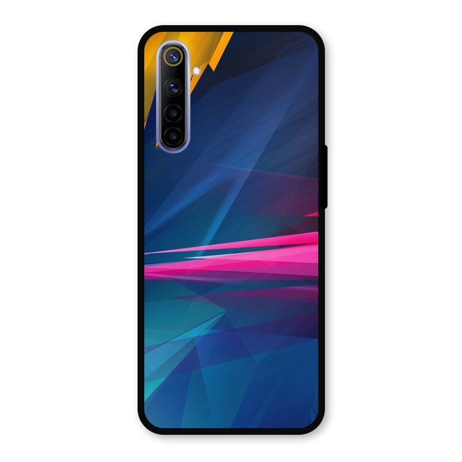 Blue Red Abstract Metal Back Case for Realme 6i