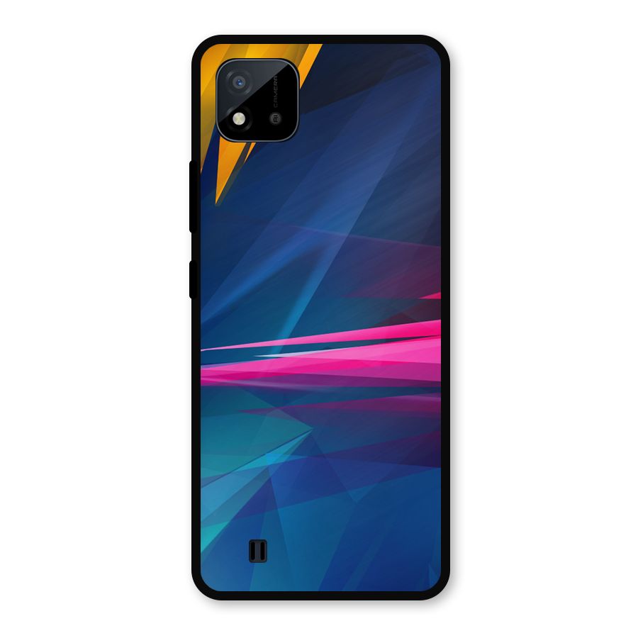 Blue Red Abstract Metal Back Case for Realme C11 2021