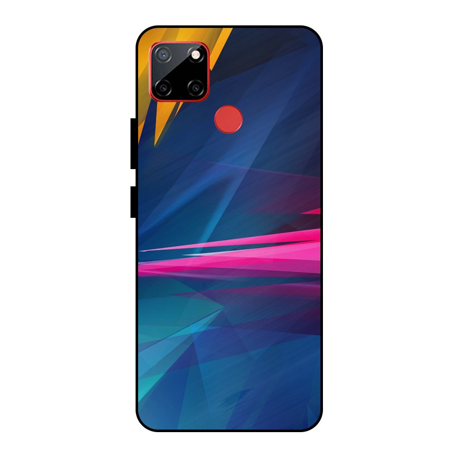Blue Red Abstract Metal Back Case for Realme C12