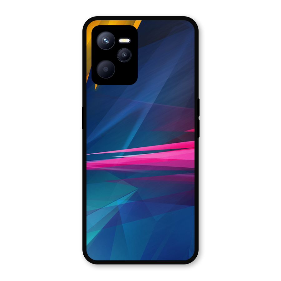 Blue Red Abstract Metal Back Case for Realme C35