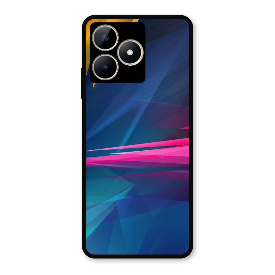 Blue Red Abstract Metal Back Case for Realme C53