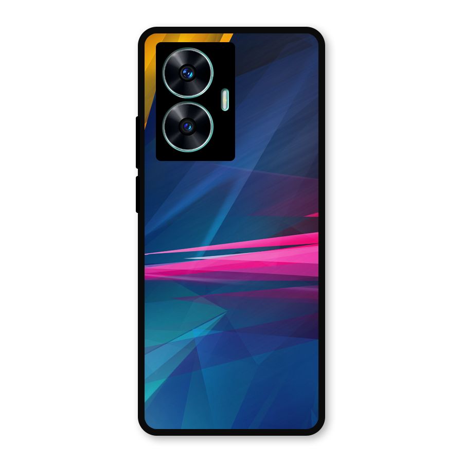 Blue Red Abstract Metal Back Case for Realme C55