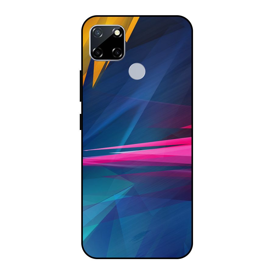 Blue Red Abstract Metal Back Case for Realme Narzo 20