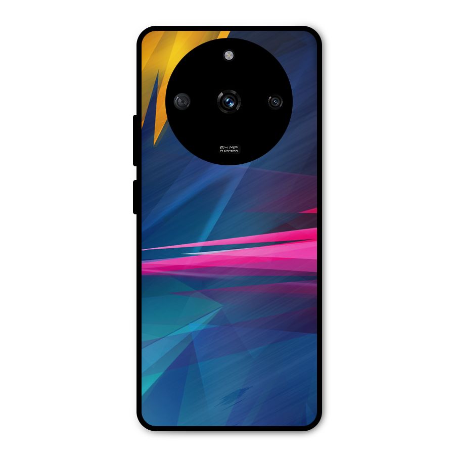 Blue Red Abstract Metal Back Case for Realme Narzo 60 5G