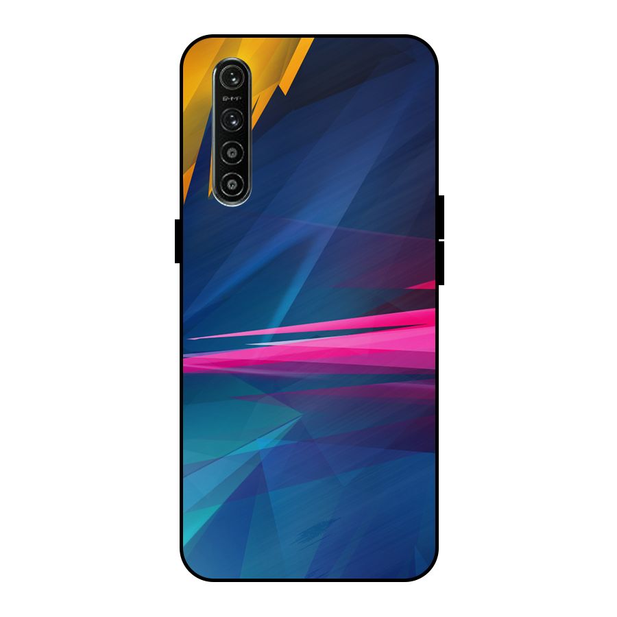 Blue Red Abstract Metal Back Case for Realme XT