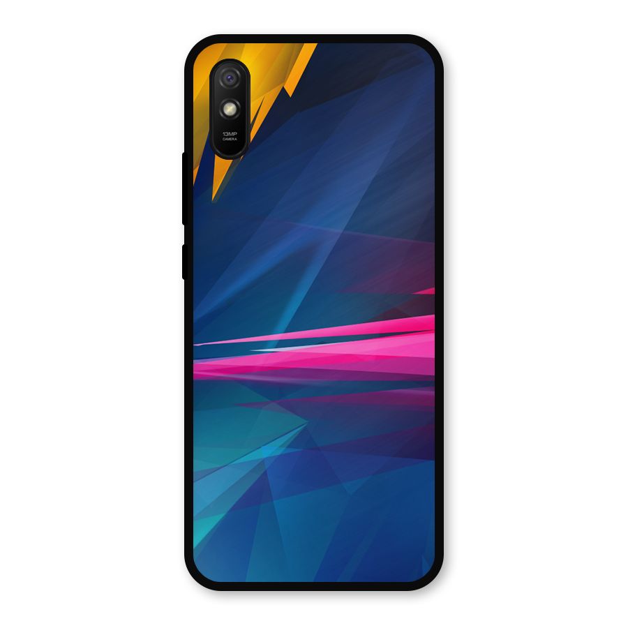 Blue Red Abstract Metal Back Case for Redmi 9i