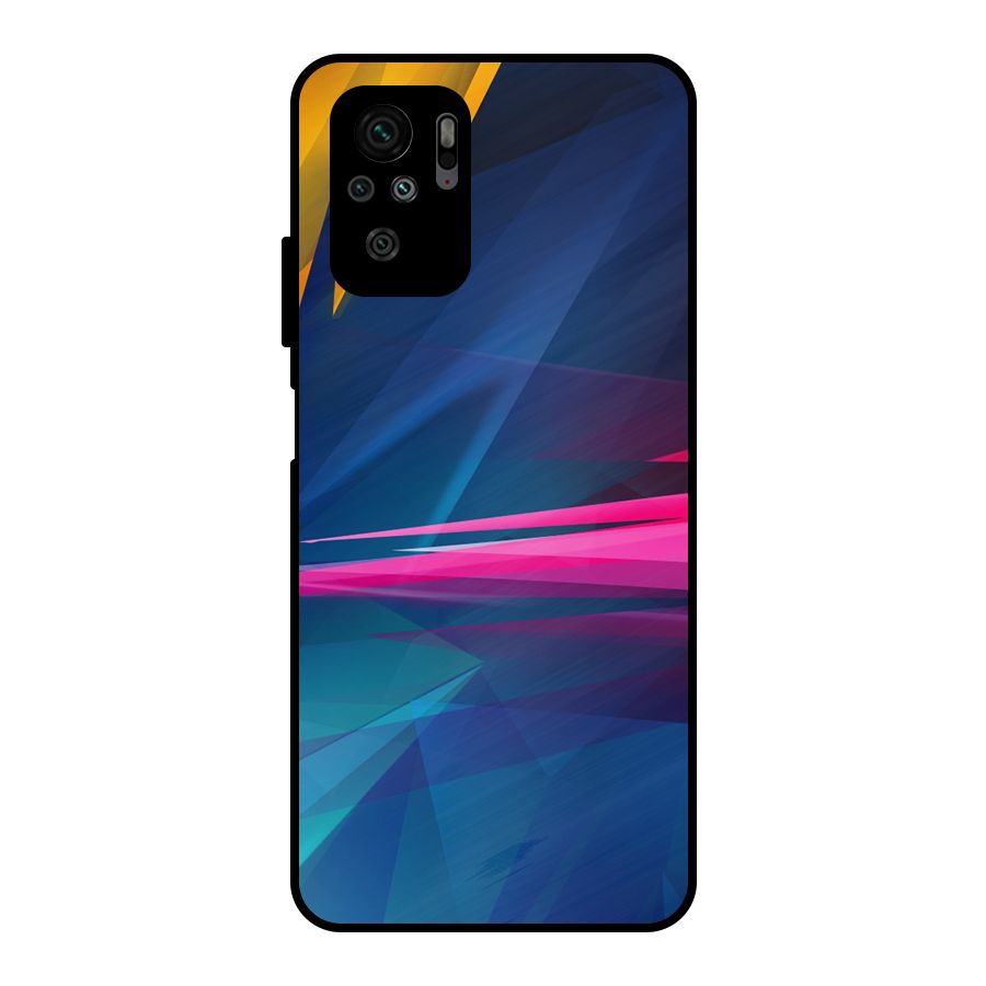 Blue Red Abstract Metal Back Case for Redmi Note 10S