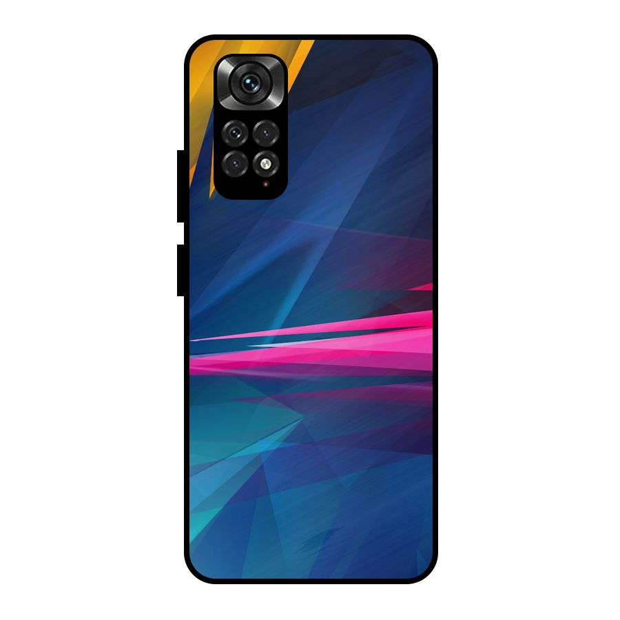 Blue Red Abstract Metal Back Case for Redmi Note 11 Pro