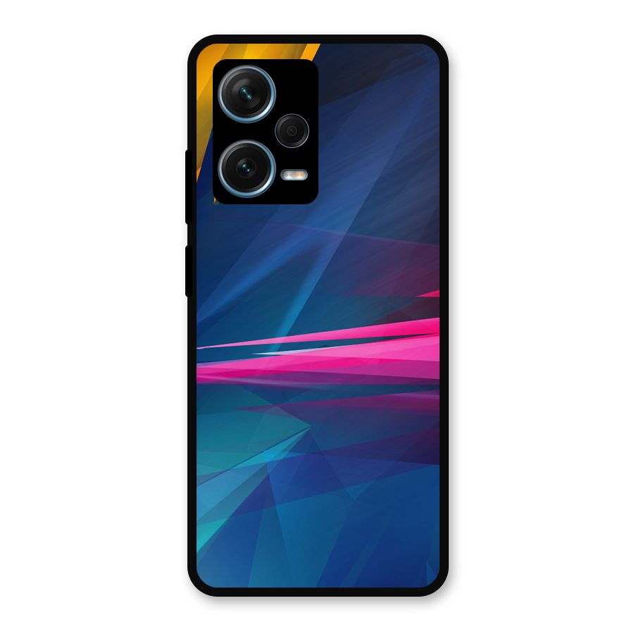 Blue Red Abstract Metal Back Case for Redmi Note 12 Pro Plus 5G