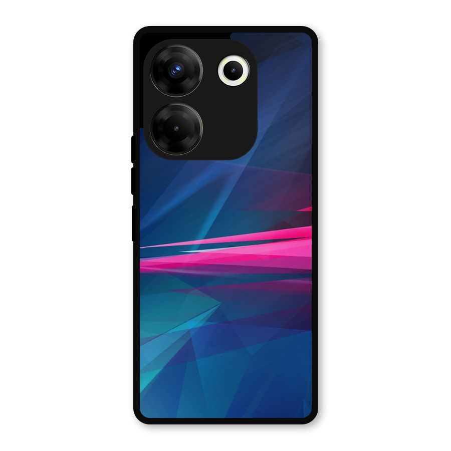 Blue Red Abstract Metal Back Case for Tecno Camon 20 Pro