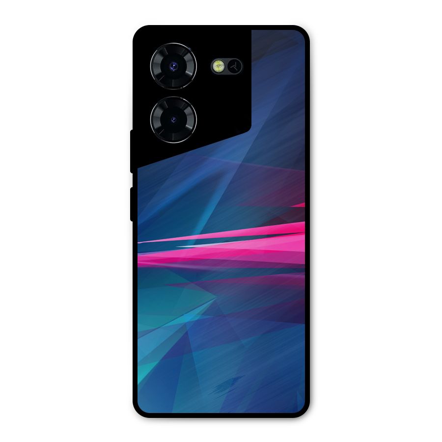 Blue Red Abstract Metal Back Case for Tecno Pova 5 Pro 5G