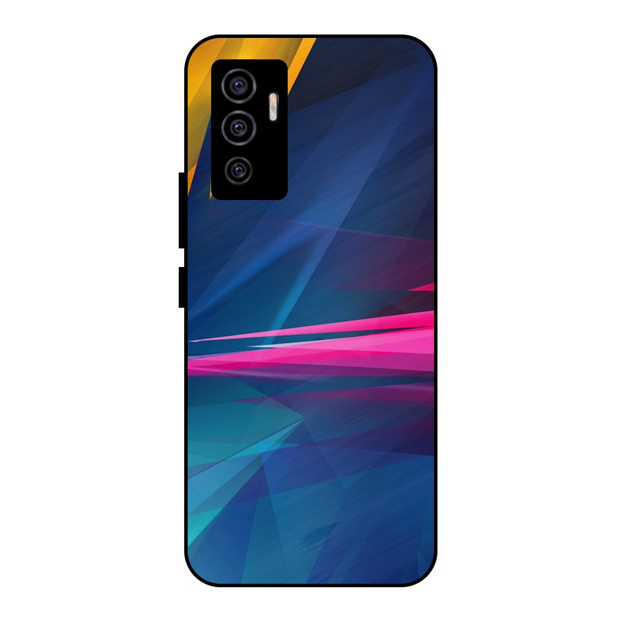 Blue Red Abstract Metal Back Case for Vivo V23e