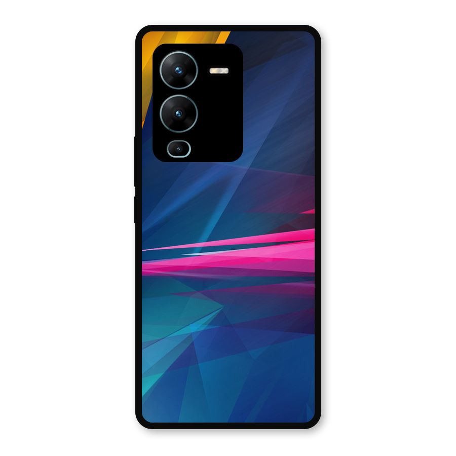 Blue Red Abstract Metal Back Case for Vivo V25 Pro