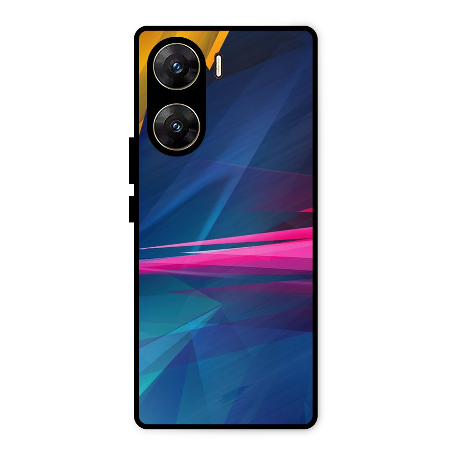 Blue Red Abstract Metal Back Case for Vivo V29e