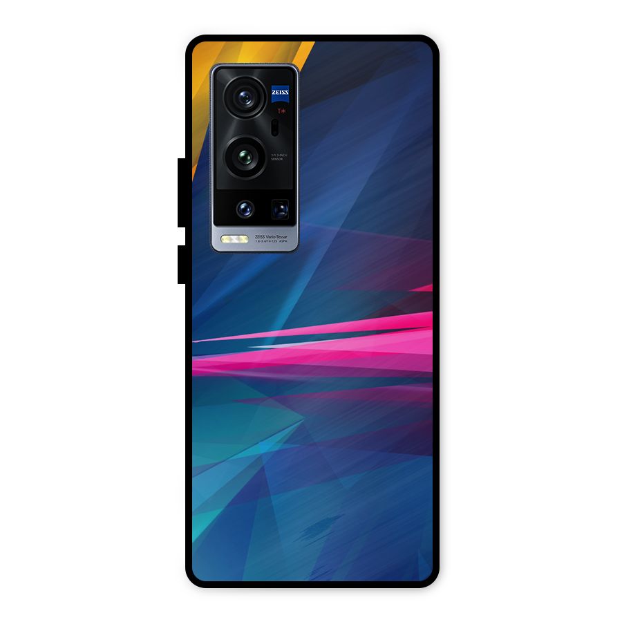 Blue Red Abstract Metal Back Case for Vivo X60 Pro Plus