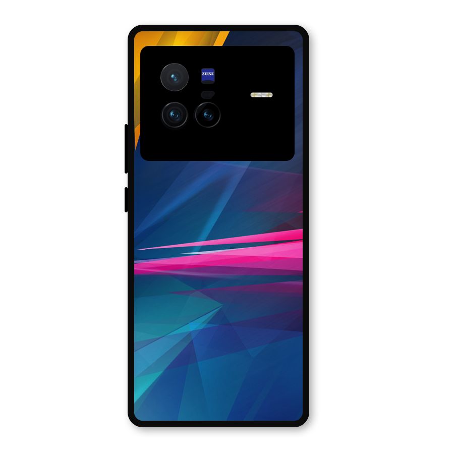 Blue Red Abstract Metal Back Case for Vivo X80