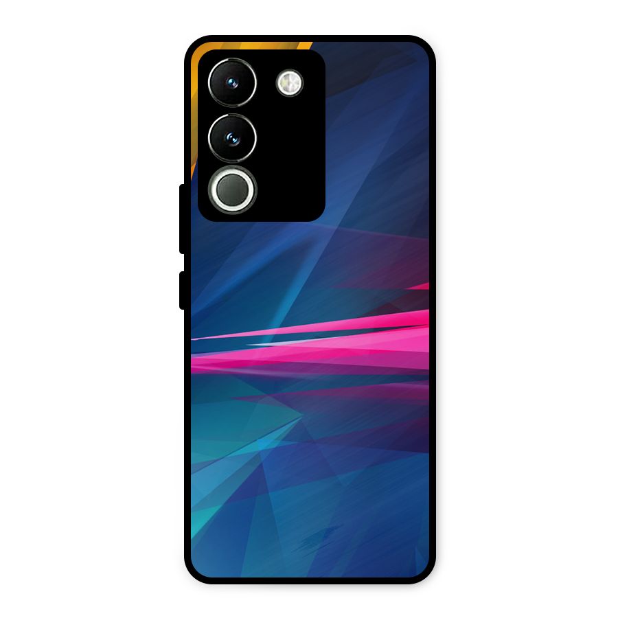 Blue Red Abstract Metal Back Case for Vivo Y200
