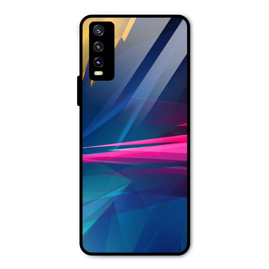 Blue Red Abstract Metal Back Case for Vivo Y20g