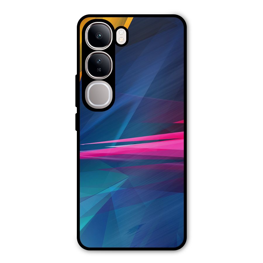 Blue Red Abstract Metal Back Case for Vivo Y300