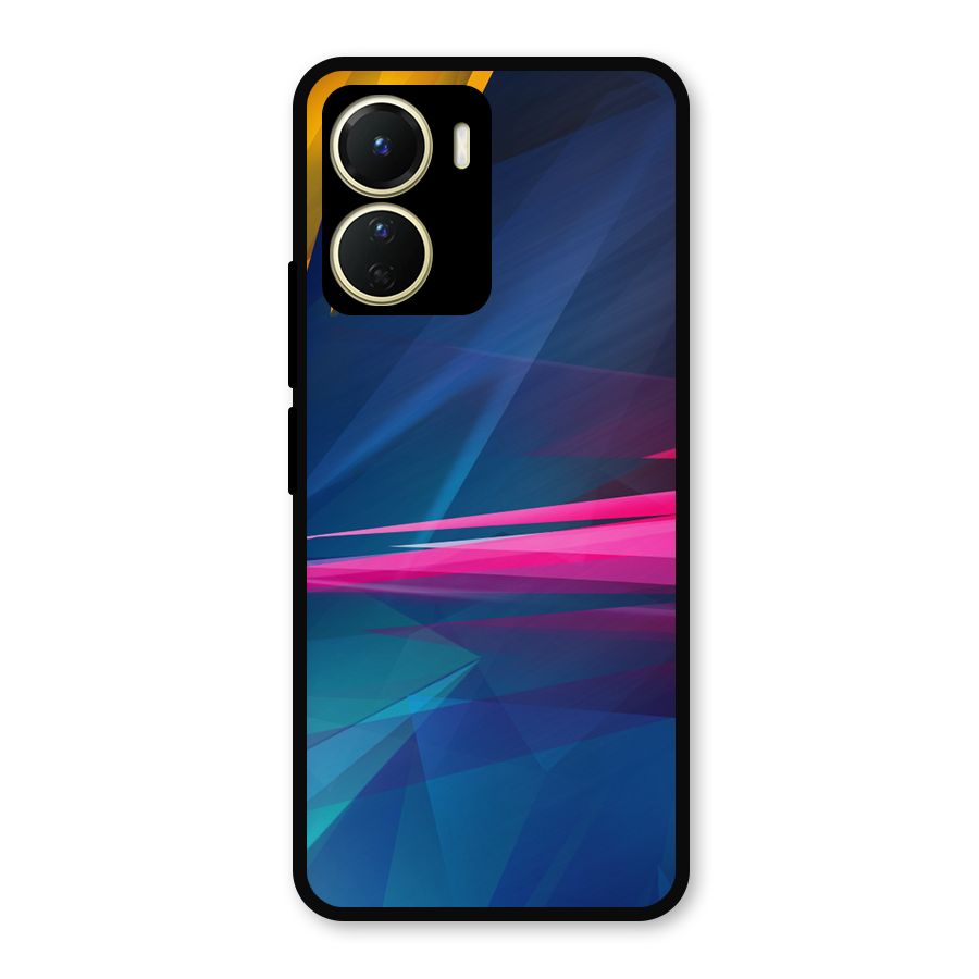 Blue Red Abstract Metal Back Case for Vivo Y56