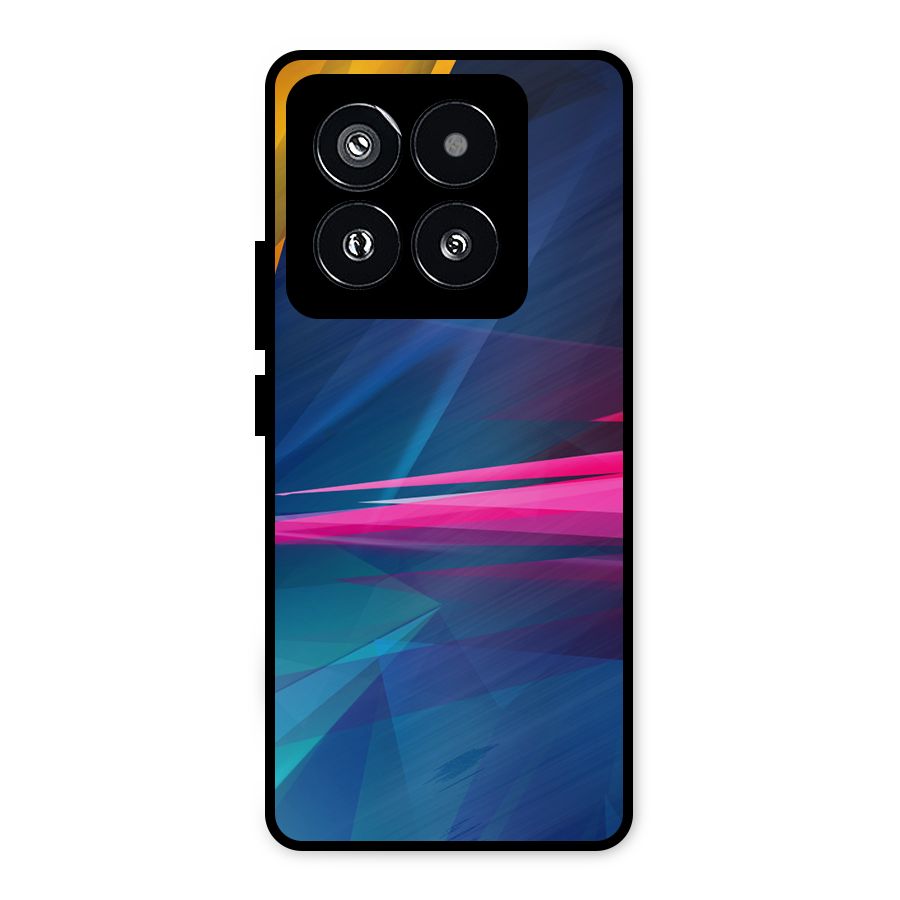 Blue Red Abstract Metal Back Case for Xiaomi 14 Pro