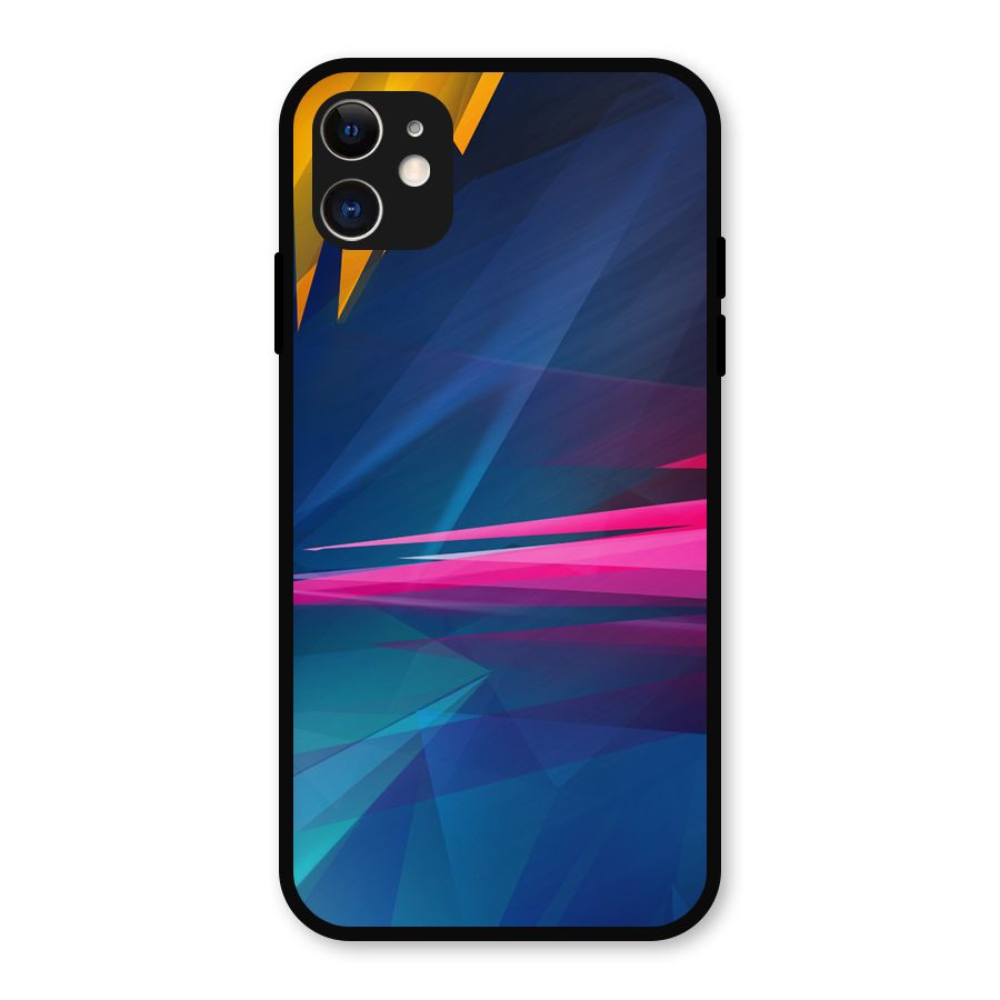 Blue Red Abstract Metal Back Case for iPhone 11