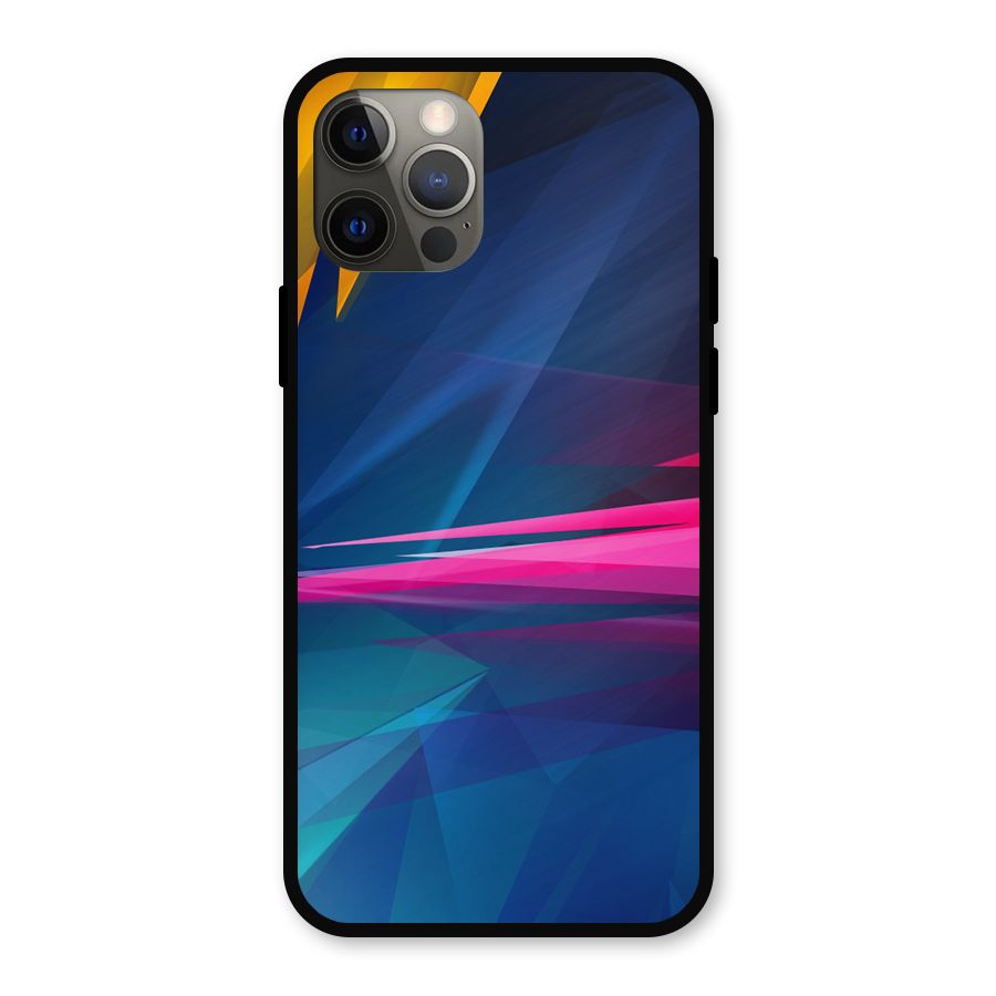 Blue Red Abstract Metal Back Case for iPhone 12 Pro