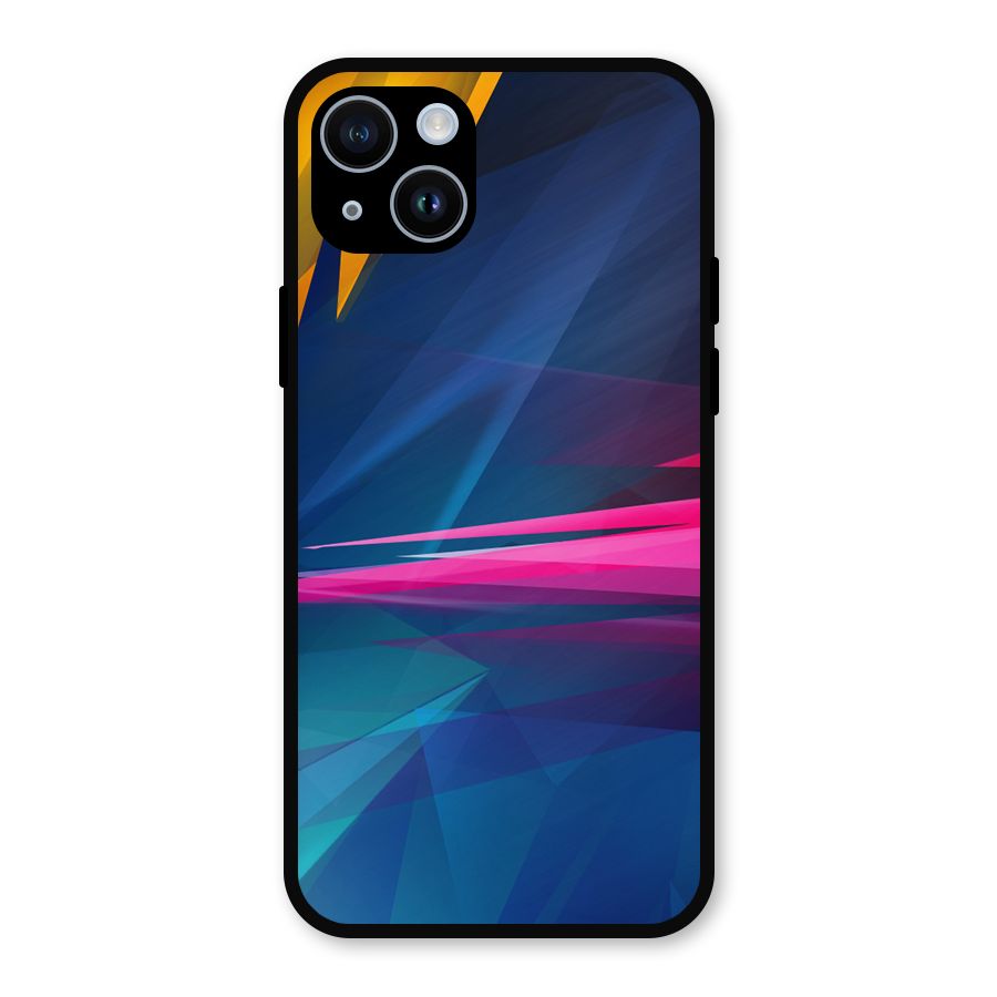 Blue Red Abstract Metal Back Case for iPhone 14