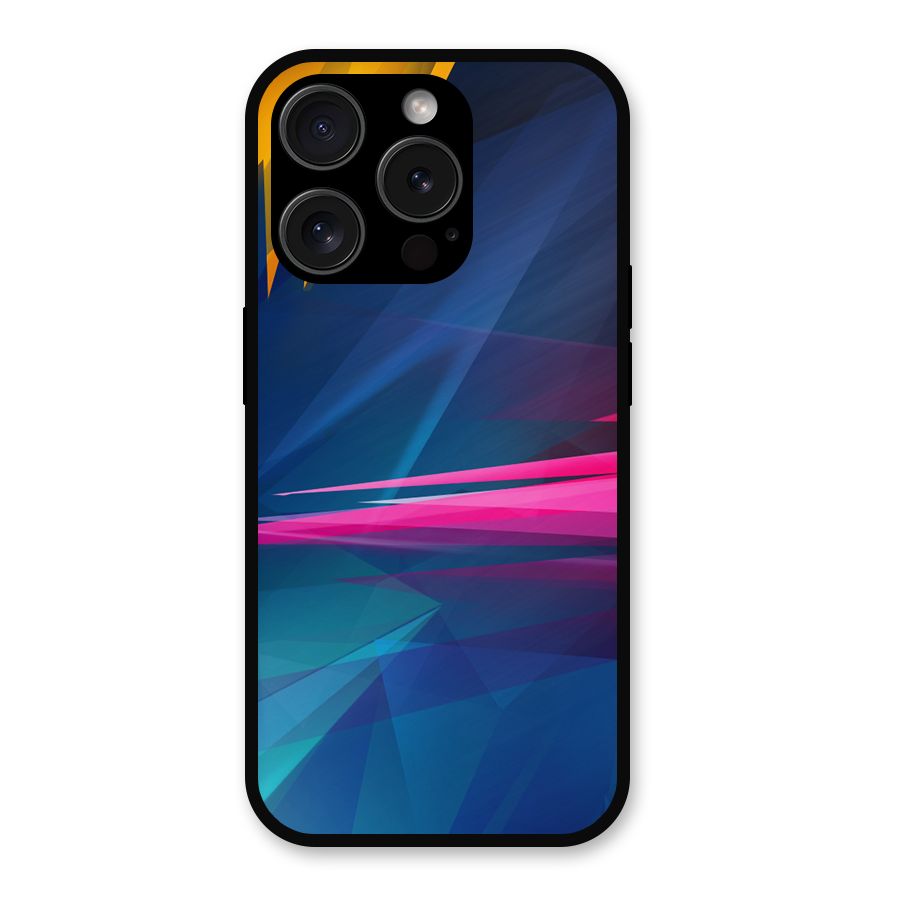 Blue Red Abstract Metal Back Case for iPhone 15 Pro