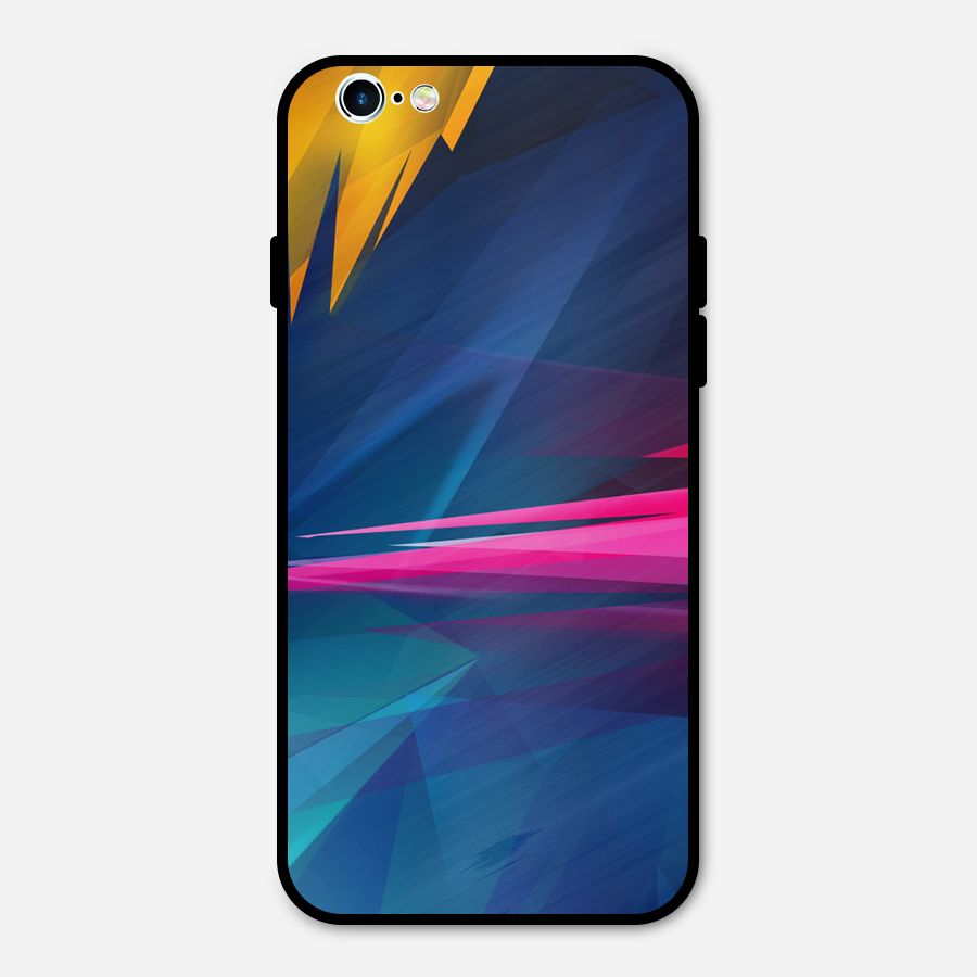 Blue Red Abstract Metal Back Case for iPhone 6 6s