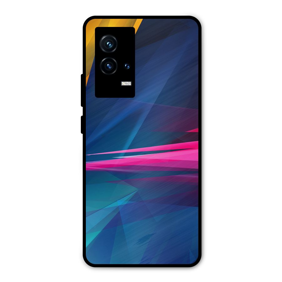 Blue Red Abstract Metal Back Case for iQOO 9 5G