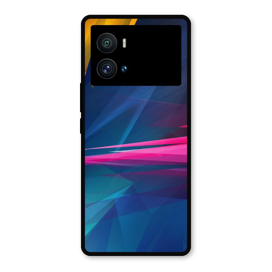 Blue Red Abstract Metal Back Case for iQOO 9 Pro