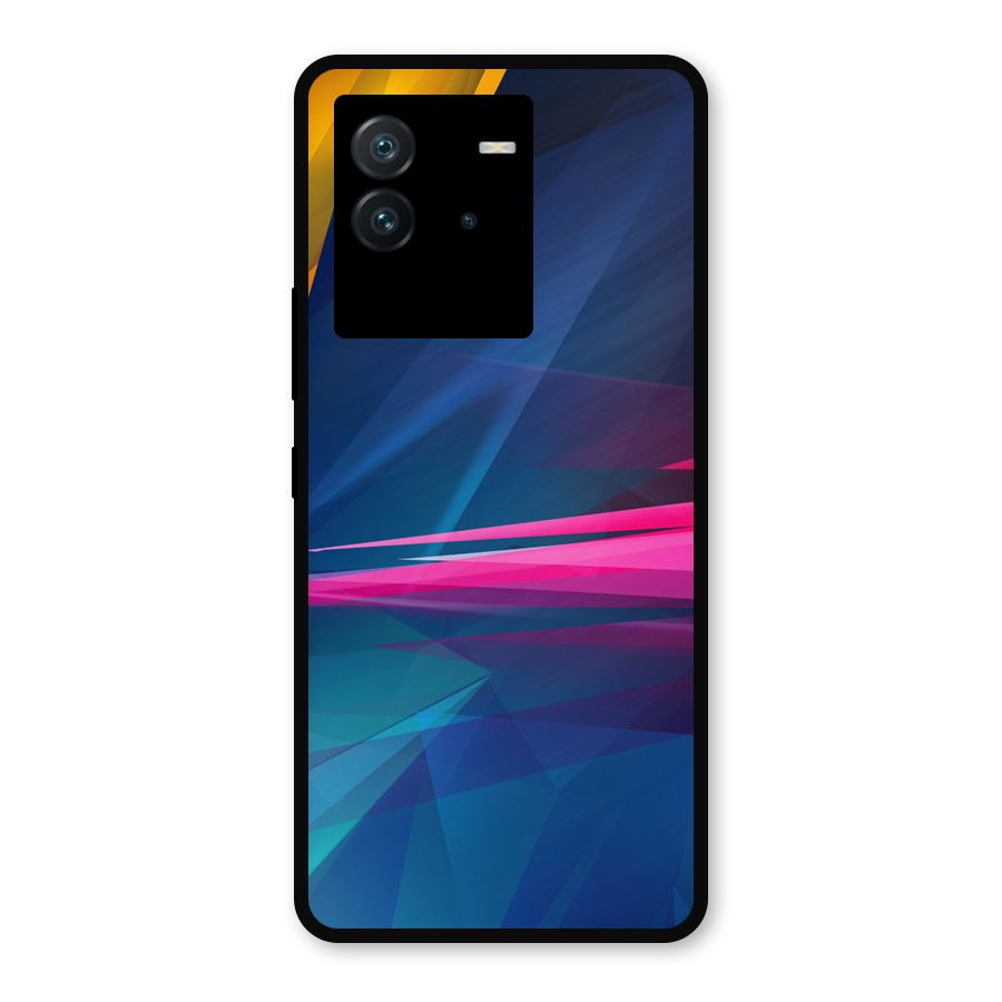 Blue Red Abstract Metal Back Case for iQOO Neo 6 5G