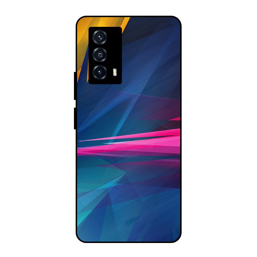 Blue Red Abstract Metal Back Case for iQOO Z5