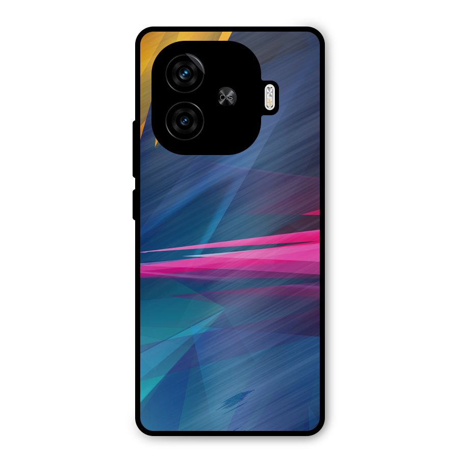 Blue Red Abstract Metal Back Case for iQOO Z9 Turbo