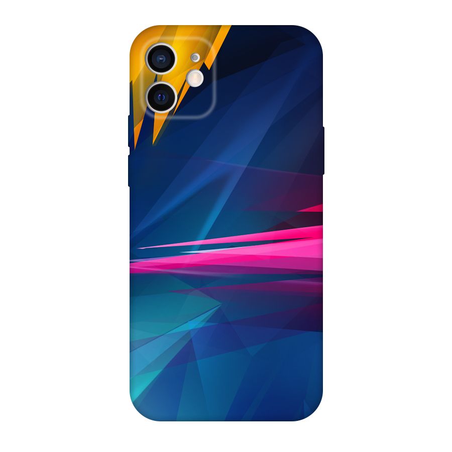 Blue Red Abstract Original Polycarbonate Back Case for iPhone 12