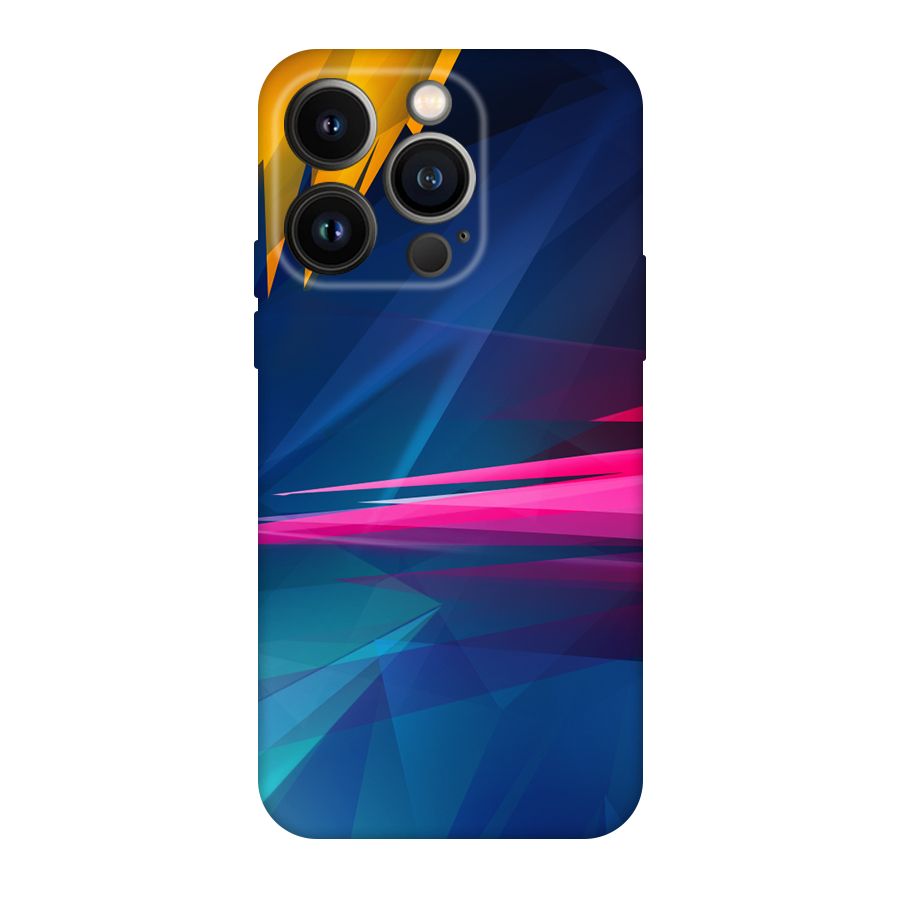 Blue Red Abstract Original Polycarbonate Back Case for iPhone 14 Pro