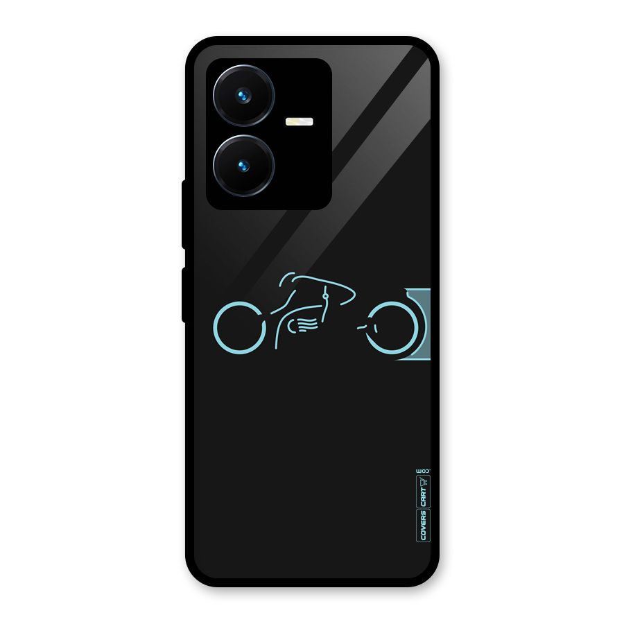 Blue Ride Glass Back Case for Vivo Y22s