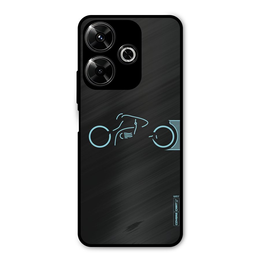 Blue Ride Metal Back Case for Poco M6 Plus