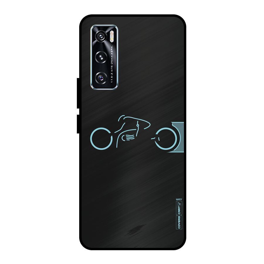 Blue Ride Metal Back Case for Vivo V20 SE