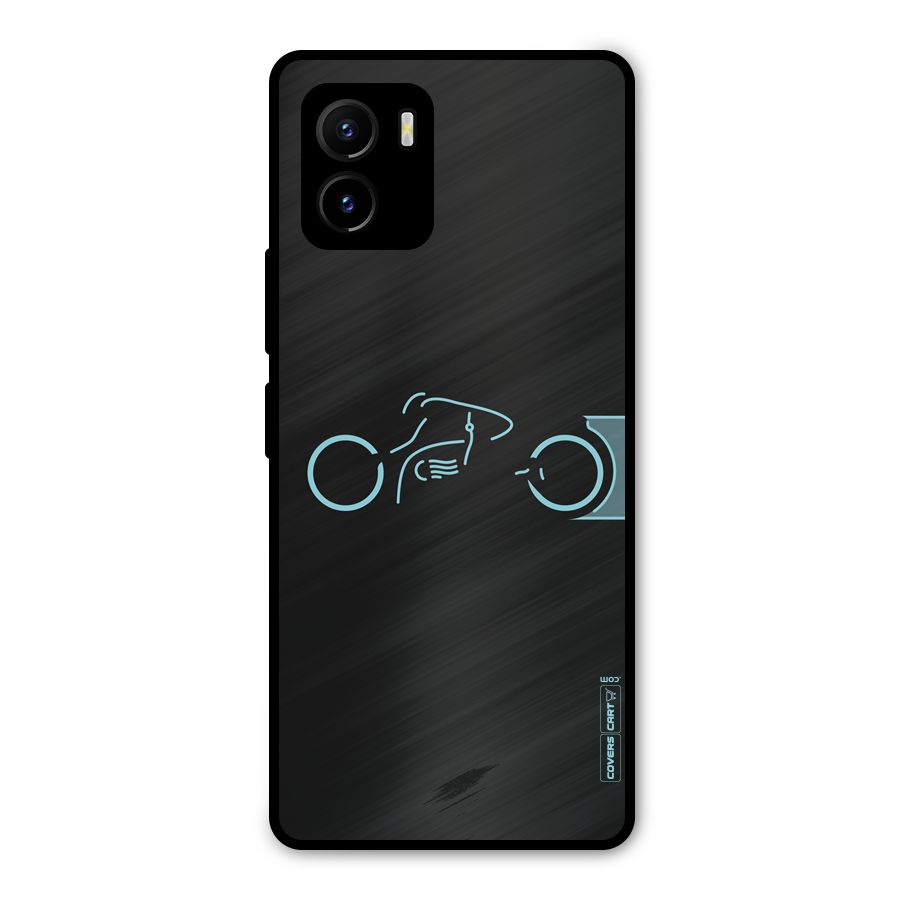 Blue Ride Metal Back Case for Vivo Y15s