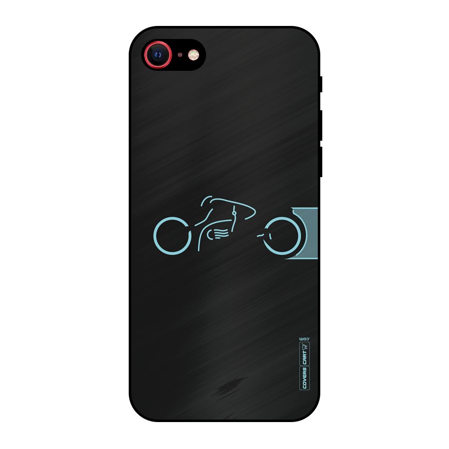Blue Ride Metal Back Case for iPhone SE 2020