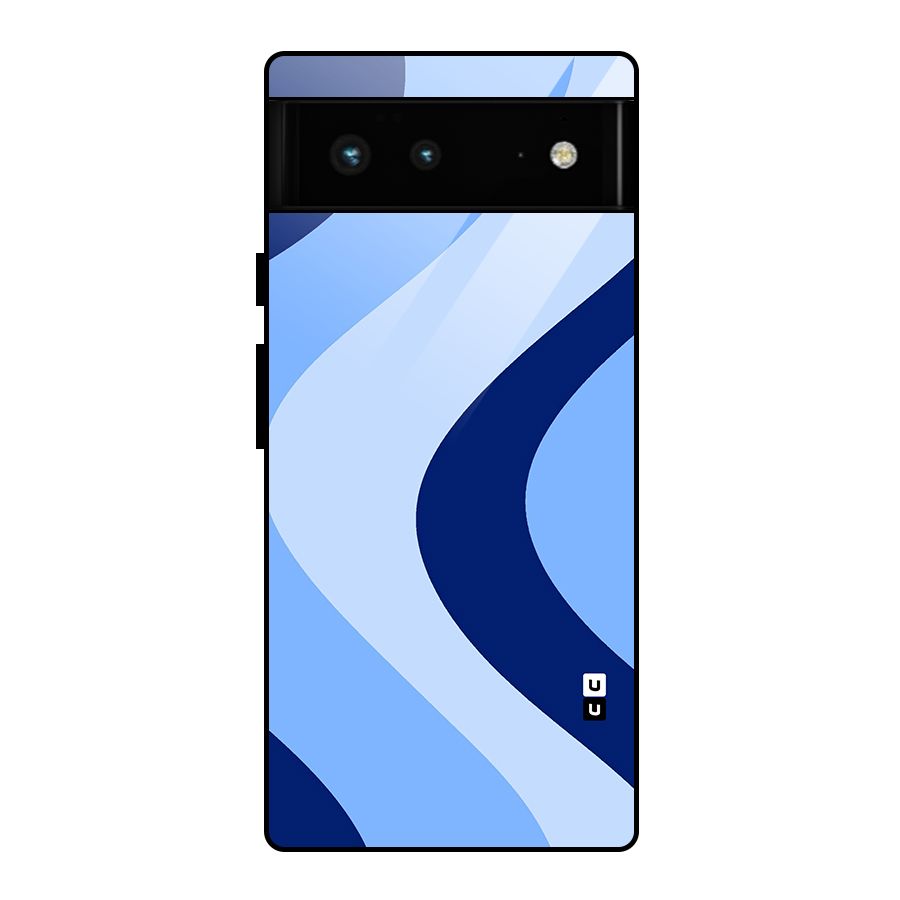 Blue Shade Curves Glass Back Case for Google Pixel 6